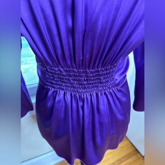 Etro pure luxury royal purple silk blouse size 44 made in Italy very soft, EUC - Picture 7 of 12